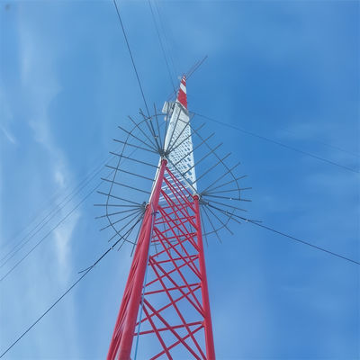 20M Meter Hot Dip Galvanizado Tubular Aço Guyed Wire Tower 5G Antenna de rádio Mast de telecomunicações