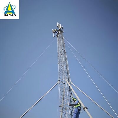 32 45 torre de antena de aço Q355 de 50M Guyed para uma comunicação da estação da guarda florestal da floresta