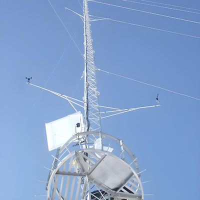 Torre de anemômetro de alta resistência com treliça de 60m-100m com montagens de sensor multinível para avaliação de recursos de parques eólicos