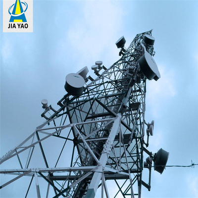 Torre de celular móvel de rádio de comunicações de aço angular de 4 pernas de transmissão de sinal para telecomunicações