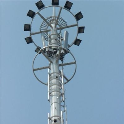 Monopólio de torre 25 Meter 30 40M 50M Antenna de rádio sinal de célula de aço galvanizado Monopólio de torre