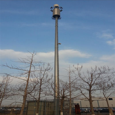 25M 30M 40M 45M Antenna de rádio sinal de aço galvanizado tubo único pólo Estação base de comunicação torre monopólio