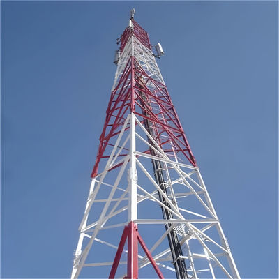 Torre de telecomunicações de abrigo de 40 metros Torre de tubos de aço angulares de 3 pernas