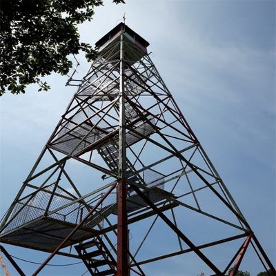 Torre de guarda de plataforma angular de aço de rede Torre de observação de incêndio de floresta de montanha