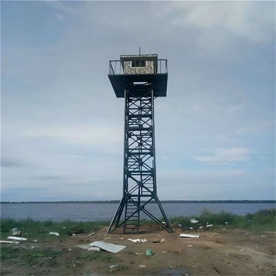 Torre de guarda de plataforma angular de aço de rede Torre de observação de incêndio de floresta de montanha