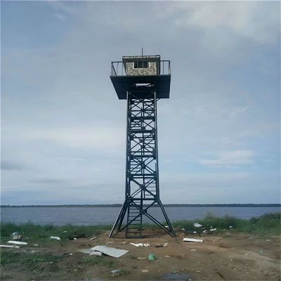 Observação de incêndio Floresta Outlook Guarda de segurança Torre de vigia 120ft plataforma de aço de ângulo auto-sustentável