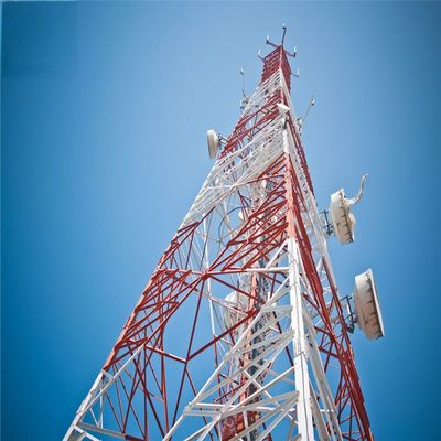 Fabricante Pylon de aço de 4 pernas 5 km Transmissor Wifi e receptor Grelha angular Torre de rádio de suporte sem fio de microondas