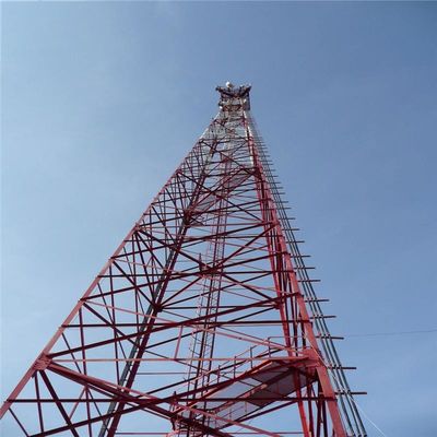 Torre de rede de aço Telecom Telefone por satélite Telefone celular Site celular 4 pernas Torre celular