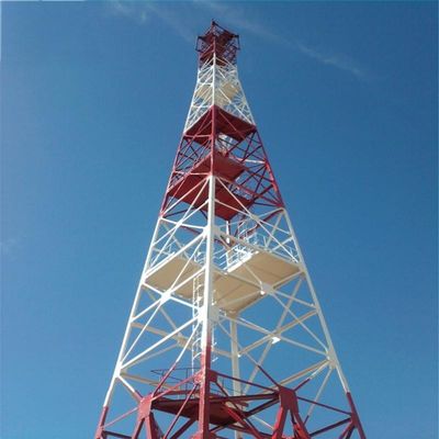 Gsm 60m Autossustentável Torre de Grelha Base de perna Poliéster revestimento em pó Bts Quatro pernas Comunicação de rádio Torre de antena de metal