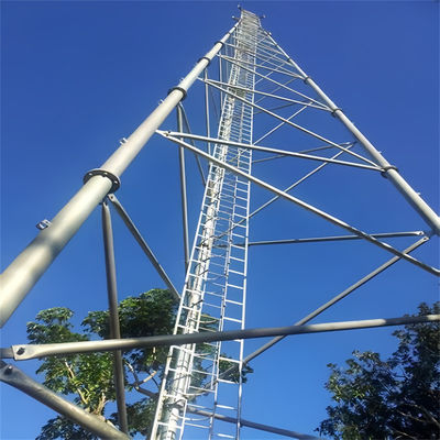 3 pernas Tubos de pernas Tubos de aço auto-sustentável galvanizado a quente Telecomunicações Torre de células de comunicação