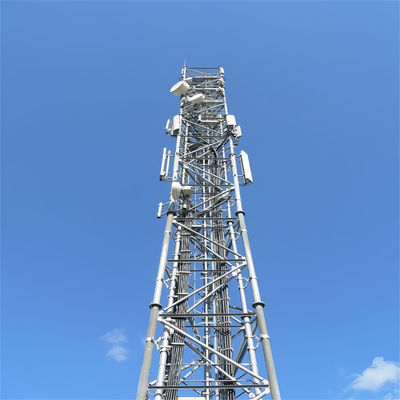3 pernas Tubos de pernas Tubos de aço auto-sustentável galvanizado a quente Telecomunicações Torre de células de comunicação