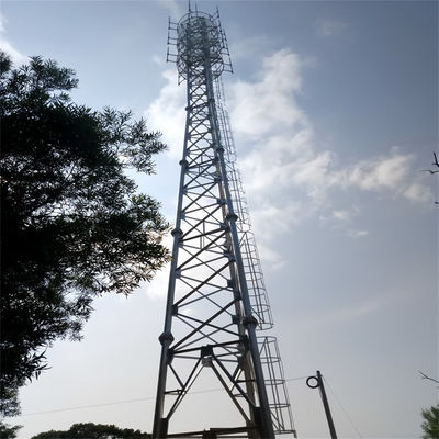 Torre de aço tubular galvanizado com 3 pernas torre de antena de telecomunicações