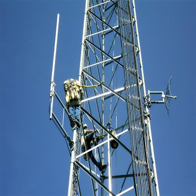 Estação base de GSM Vhf Uhf Antenna de radiocomunicação de 3 pernas Torre de aço tubular