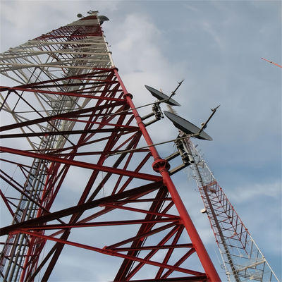 Telecom Antenna Rede Wifi GSM Torre de células de auto-apoio 3 pernas Tubular Torre de comunicação celular de microondas