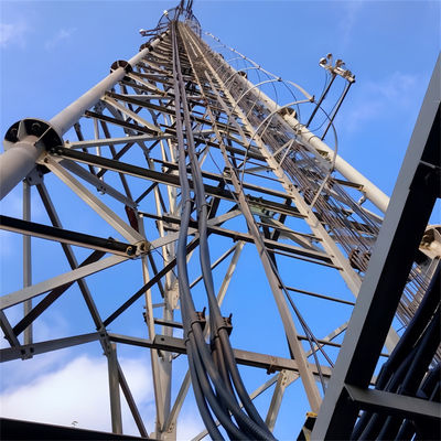 Triangular Telecom Tubular Autossustentável Antenna Mast HDG 3 pernas de aço torre de rede