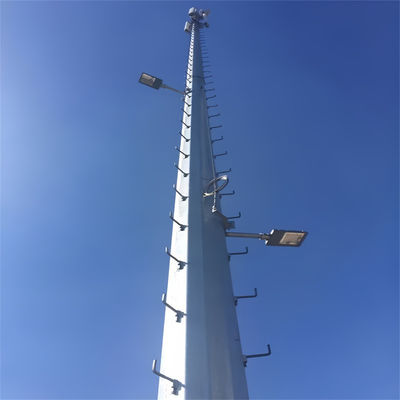 25M 30M 40M 45M Antenna de rádio sinal de aço galvanizado tubo único pólo Estação base de comunicação torre monopólio