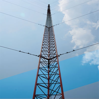 Telecom Supported Triangular Mast Design Galvanized Wire Tower Galvanizado Aço Reticulado Tubular