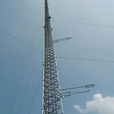100 metros Q345 Q235 Q420 Estrutura de aço torre de pólo de galvanizado antena de ângulo rede de comunicação pólo mastro torre de telecomunicações