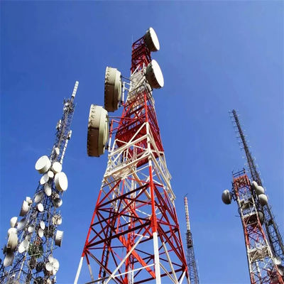 Torre de rede de 30m para comunicação GSM Torre feita de aço angular