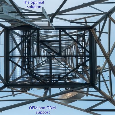 Four Angle Telecom Tower Carbon Steel 35m LTE Network Rural Areas Wind Resistant