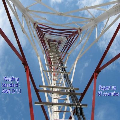 Torre de comunicação de aço angular de 3 pernas, aço Q235, 25m, rede LTE, à prova de intempéries, áreas rurais