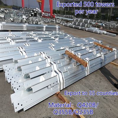 Torre de comunicação de aço angular de 3 pernas, aço Q235, 25m, rede LTE, à prova de intempéries, áreas rurais