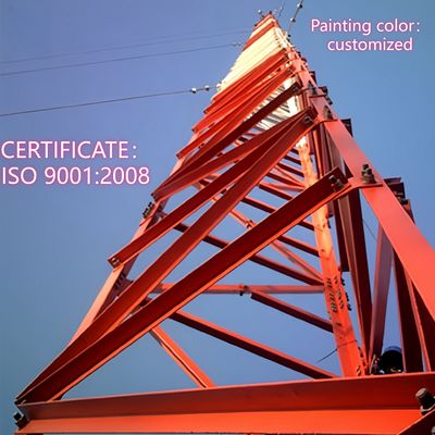 Torre de comunicação de aço angular de 3 pernas, aço Q235, 25m, rede LTE, à prova de intempéries, áreas rurais