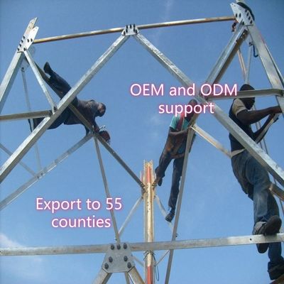 3 pernas torre angular de aço torre de comunicação Q355 aço 28m rede móvel resistente ao vento regiões costeiras