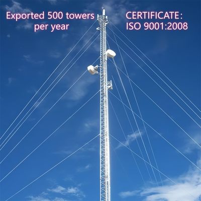 Guy Rope Cell Tower Aço de alta resistência 35m Rede móvel zonas suburbanas resistente ao vento