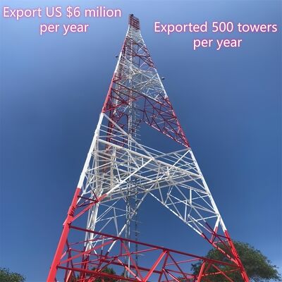 3 pernas Torre angular de aço Torre de comunicação Aço carbônico 35m Transmissão Wi-Fi Zonas suburbanas duráveis
