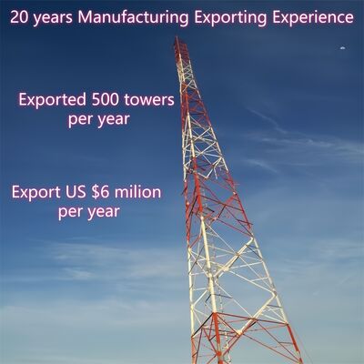 Torre de aço galvanizado angular de 3 pernas autoportante