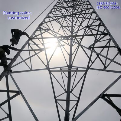 Aço angular galvanizado auto-sustentável com 3 pernas Torre de 40m sinalização de transmissão resistente à corrosão Parques industriais