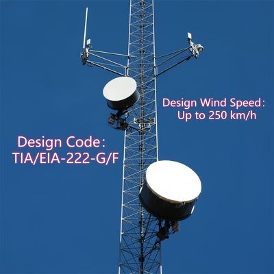 Torre de comunicação de microondas de aço tubular 20- 80M 3 pernas