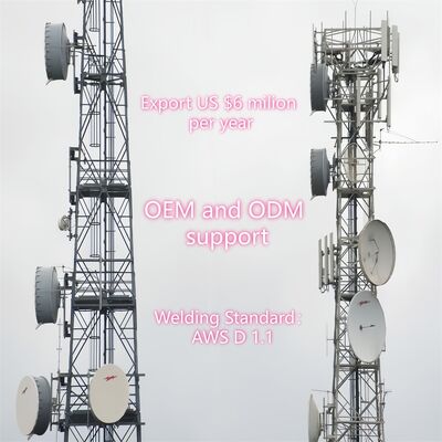 60M 3-tubo personalizado 3 pernas de aço galvanizado auto-sustentável Wifi GSM Microondas Telecom Base Station Tower
