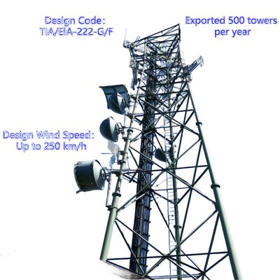 3 pernas Tubular de aço inoxidável 20 30 40M Galvanizado 5G GSM Cdma Isp Telecom Tower