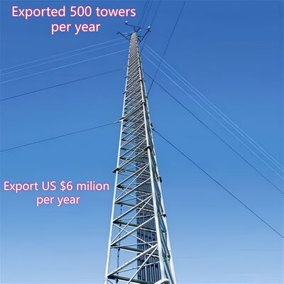 10 20 30 40 50 65m 3 pernas de fio galvanizado resistente a intempéries aço galvanizado 4G 5G microondas Wifi torre de transmissão de telecomunicações