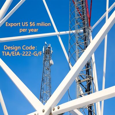 Torre de Telecomunicações de Cobertura Urbana Externa para Sinal 4G em Aço Galvanizado Angular de 3 Pernas por Imersão a Quente