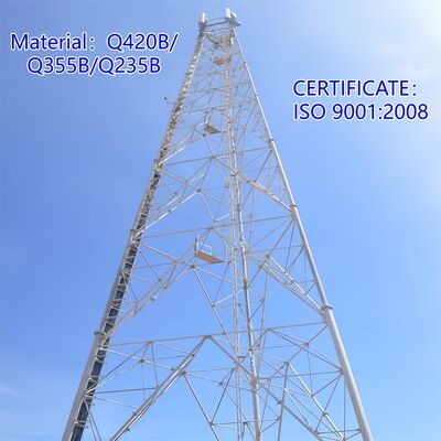 Torre tubular de aço de 3 pernas, forte e durável, projetada para atender às exigências de carga e ambientais da indústria