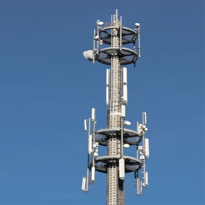 Monopole Tower torre de telecomunicações construída a partir de aço leve e de alta resistência à tração com código de projeto EN 1991-1-4 e EN 1993-3-1 para desempenho