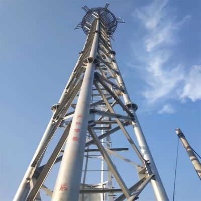 Função leve 45 metros 3 pernas Tubular Galvanização de Microondas Celulares Isp Pylon Antenna 5g Polo 3 pernas Torre de aço reticular