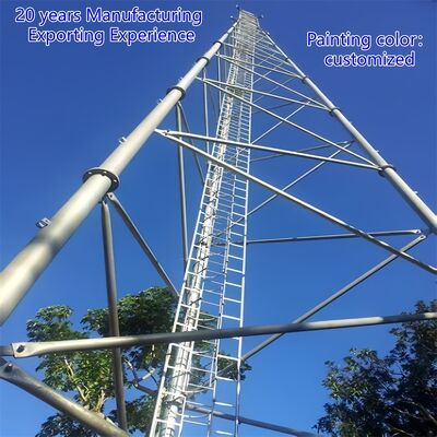 Função leve 45 metros 3 pernas Tubular Galvanização de Microondas Celulares Isp Pylon Antenna 5g Polo 3 pernas Torre de aço reticular