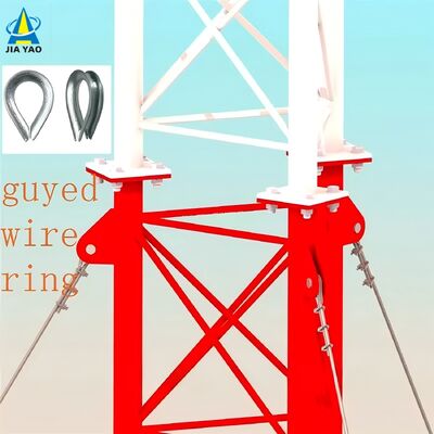 Torre de arame galvanizado projetada para maximizar a altura com o mínimo de uso de materiais estruturais com base nos códigos de projeto ANSI/TIA-222-G-H-F