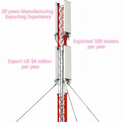 Torre de arame galvanizado projetada para maximizar a altura com o mínimo de uso de materiais estruturais com base nos códigos de projeto ANSI/TIA-222-G-H-F