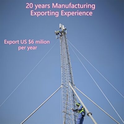 Torre de arame galvanizado projetada para maximizar a altura com o mínimo de uso de materiais estruturais com base nos códigos de projeto ANSI/TIA-222-G-H-F