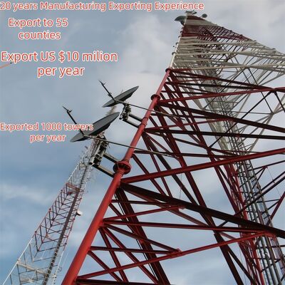 Torre de aço tubular de 3 pernas de calibre pesado que fornece um forte suporte estrutural de comunicação e instalações de serviços públicos