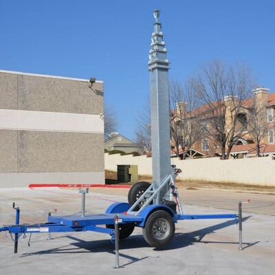 Monopólio Torre Telescópica 15-25M Caminhão de Aço Galvanizado Montado Antenna de Comunicação 40M/S Eólico Certificado ISO
