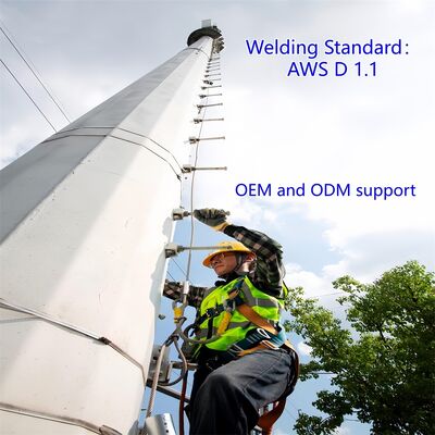 Monopole Tower torre de telecomunicações de aço concebida de acordo com as normas GB T 700 e GB T 1591, garantindo a integridade estrutural das telecomunicações