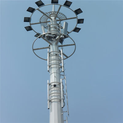 Monopole Tower torre de telecomunicações de aço concebida de acordo com as normas GB T 700 e GB T 1591, garantindo a integridade estrutural das telecomunicações
