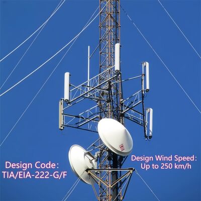 30m-60m Torre de Arame Galvanizado Galvanizado para cobertura rural de área ampla 4G 5G