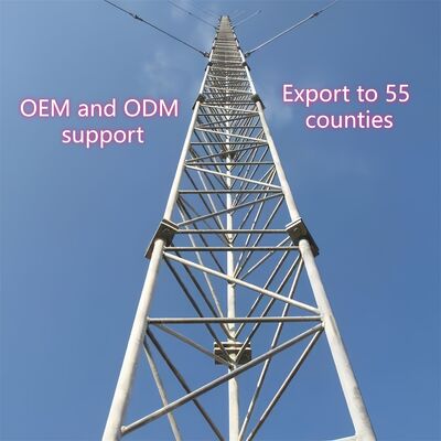30m-60m Torre de Arame Galvanizado Galvanizado para cobertura rural de área ampla 4G 5G